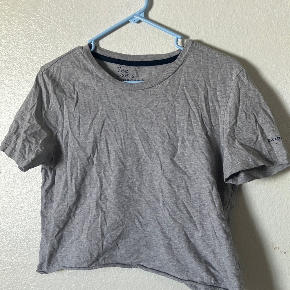 FINAL MARKDOWN Giorgio Gray Short Sleeve cropped T-Shirt small